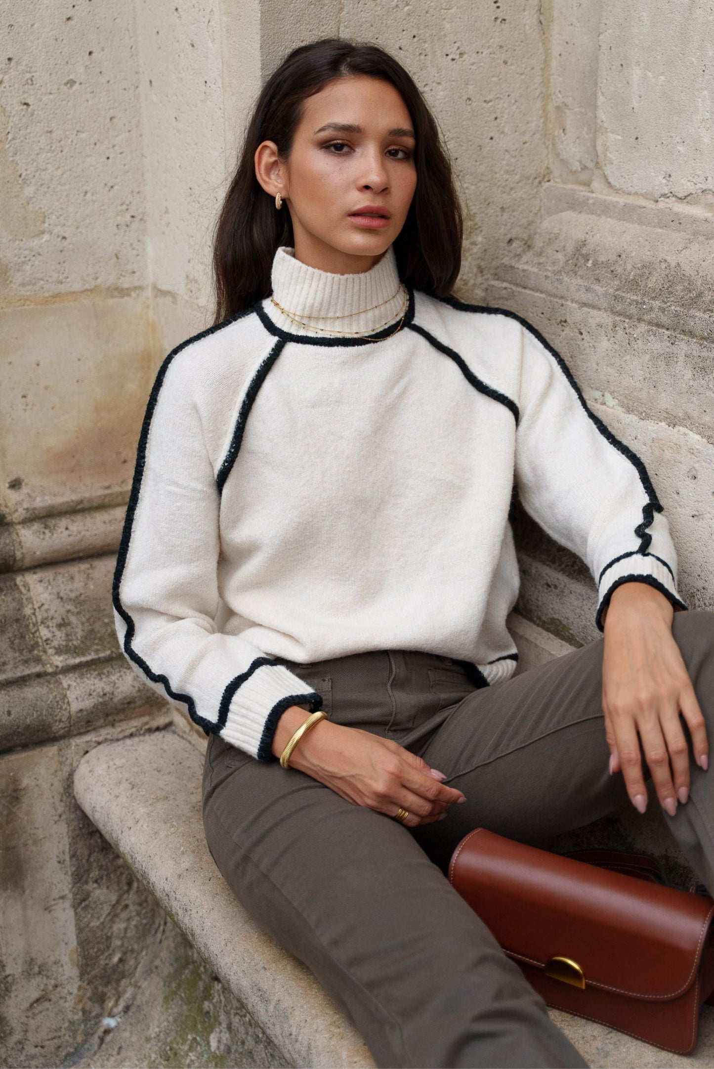 Half Turtleneck Knit Sweater